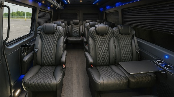 Interior of Nevada Party Bus Company's 15 Passenger Minibus in Nevada