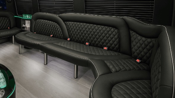 Interior of Summerlin South Party Bus Company's 15 Passenger Party Bus in Summerlin South