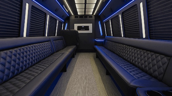 Interior of Whitney Party Bus Company's 20 Passenger Party Bus in Whitney