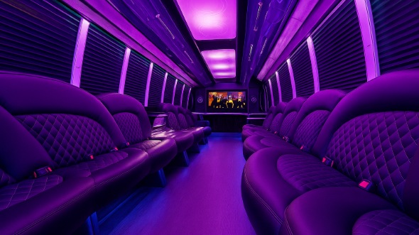 Interior of Mesquite Party Bus Company's 40 Passenger Party Bus in Mesquite