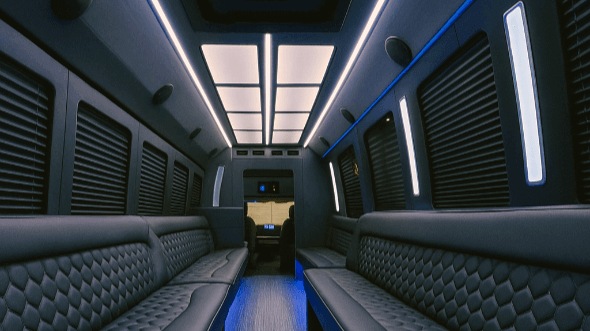Interior of Sunrise Manor Party Bus Company's 40 Passenger Party Bus in Sunrise Manor
