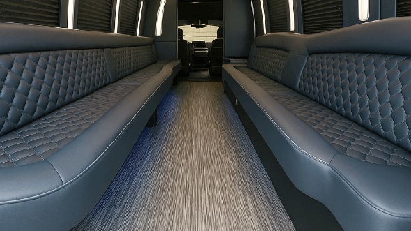 Interior of Winchester Party Bus Company's 40 Passenger Party Bus in Winchester