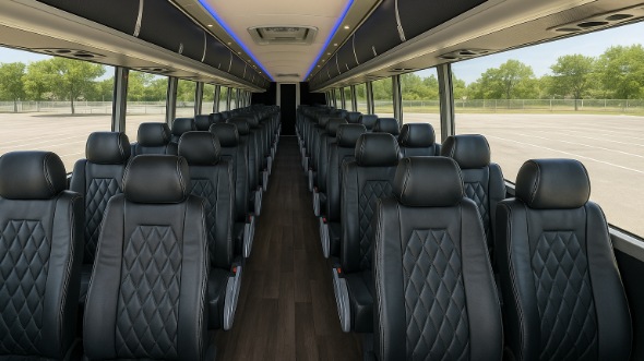 Interior of Nevada Party Bus Company's 44 Passenger Charter Bus in Nevada