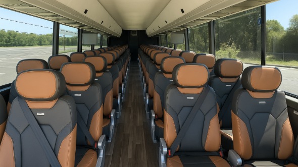 Interior of Nevada Party Bus Company's 45 Passenger Charter Bus in Nevada