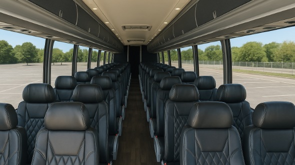 Interior of Nevada Party Bus Company's 48 Passenger Charter Bus in Nevada