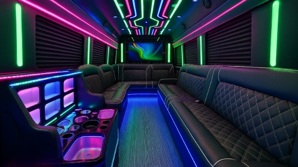 Interior of Summerlin South Party Bus Company's 50 Passenger Party Bus in Summerlin South