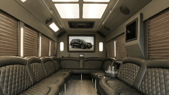 Interior of Whitney Party Bus Company's 50 Passenger Party Bus in Whitney
