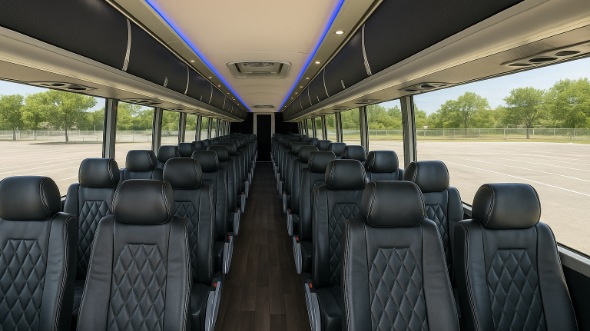 Interior of Nevada Party Bus Company's 55 Passenger Charter Bus in Nevada