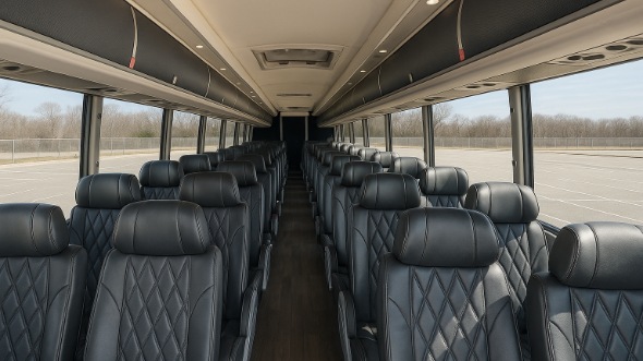 Interior of Nevada Party Bus Company's 56 Passenger Charter Bus in Nevada